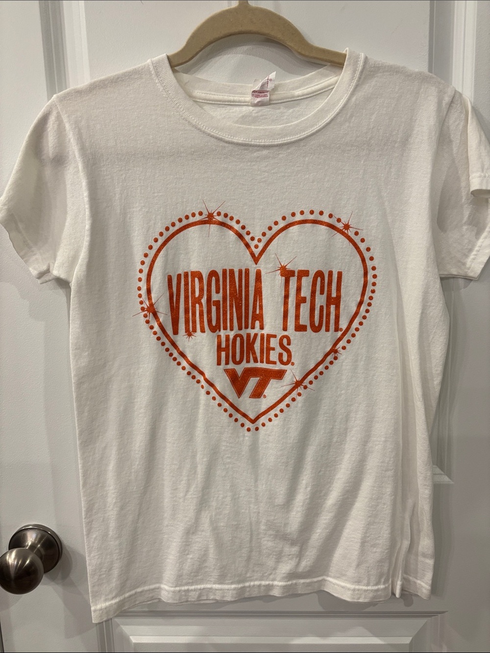 Virginia Tech Hokies Orange Sparkle Short Sleeve Tee